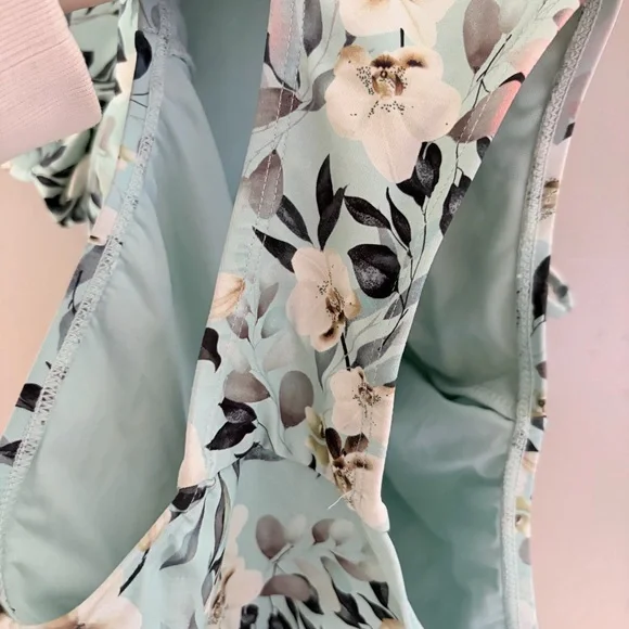 Nip Tuck Swim Floral Ruched One Piece Swimsuit Tummy Control Mint Green 6 - Picture 3 of 10